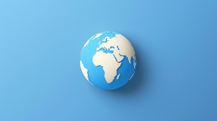 Fototapeta premium A paper-style globe on a blue background.