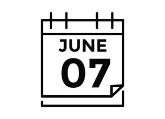 June 7 - Daily Calendar Icon with day of month