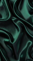 Obraz premium Luxurious Dark Green Satin Fabric Texture Background for Elegant Designs