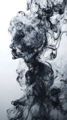 Fototapeta premium Abstract Silhouette of Woman Dissolving into Smoke in Surreal Style