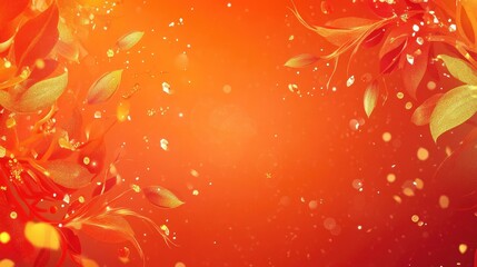 Game-style Illustration on Red Chinese-themed Background with Glowing Golden Effects. New Year Atmosphere for Mobile Wallpaper.