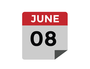 June 8 - Daily Calendar Icon with day of month