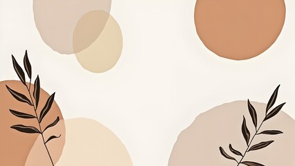 Soothing Earth-Toned Abstract Wallpaper with Organic Formations