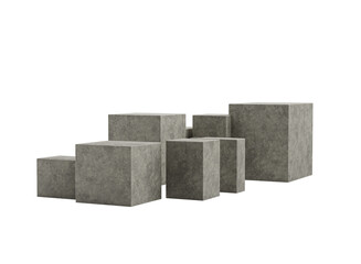 Grey Concrete Podium Backdrop For Products Showcase Isolated On Grey 3D Illustration