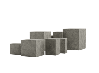 Grey Concrete Podium Backdrop For Products Showcase Isolated On Grey 3D Illustration