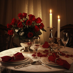 Valentine's Day Table Setting