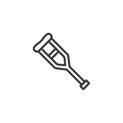 Crutches line icon