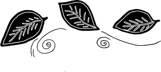 Hand drawn illustration of a  leaf in air 