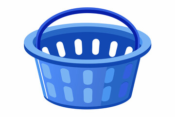A basket on white background vector art illustration