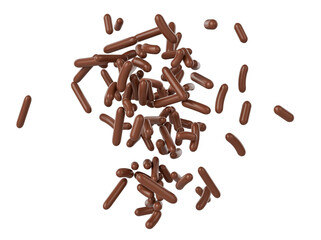 Chocolate Sprinkles For Cakes And Bakery Items Falling From Top 3D Illustration