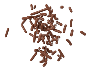 Chocolate Sprinkles For Cakes And Bakery Items Falling From Top 3D Illustration