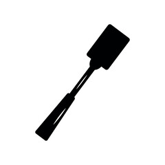 Square solid spatula vector, Spatula Solid icon, curved solid spatula silhouette, 
simple design, minimal style, Cooking equipment, vector and art illustration,
kitchen utensils, Black Cooking Icon,