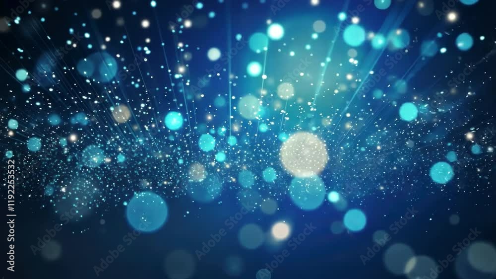 Fototapete cosmic sparkle: abstract, ethereal background with a deep blue canvas awash in shimmering white, gol