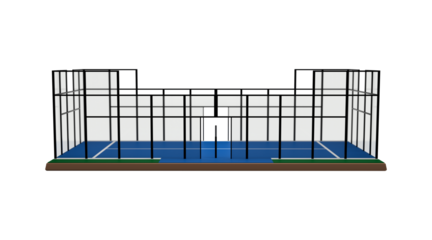 3D Rendering Of A Padel Tennis Court Front View 3D Illustration