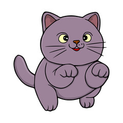 cute cat jumping vector illustration