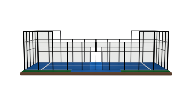 3D Rendering Of A Padel Tennis Court Front View 3D Illustration