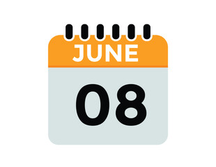 June 8 - Daily Calendar Icon with day of month