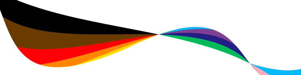 Pride background with LGBTQ pride flag colours. Wawe rainbow stripes on white background. Vector EPS 10