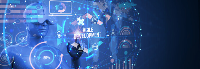 Concept of agile software development. 3d illustration