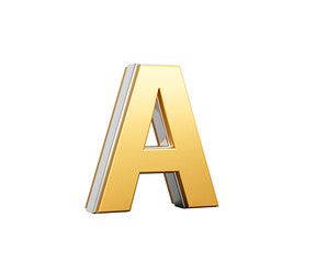 Golden Capital Letter A Gleams With Sleek Modern Design Bold Font With Sharp Edges 3D Illustration