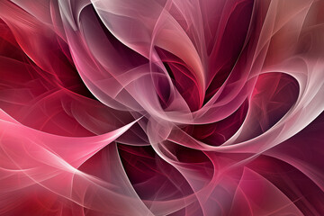 ピンクと白が織りなす、絡み合う曲線が美しい抽象模様