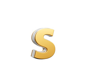 Obraz premium Shiny Golden Small Letter s Gleams With Its Sleek Modern Design With Sharp Edges 3D Illustration