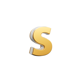 Shiny Golden Small Letter s Gleams With Its Sleek Modern Design With Sharp Edges 3D Illustration