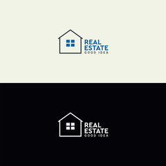 Real estate logo with a modern and simple style for housing, construction, architecture company vector illustration. House rent, sale and buy logo