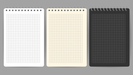 Paper note colors, white, black and brown on gray background, Flat Modern design , illustration Vector EPS 10