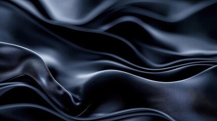 Obraz premium Cloudy abstract background idea. Smooth black fabric with elegant waves, perfect for backgrounds and textures in design.