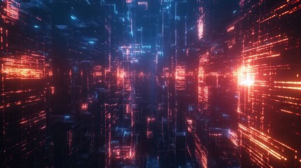 Fototapeta premium Abstract Representation of Data Connections in Digital Space