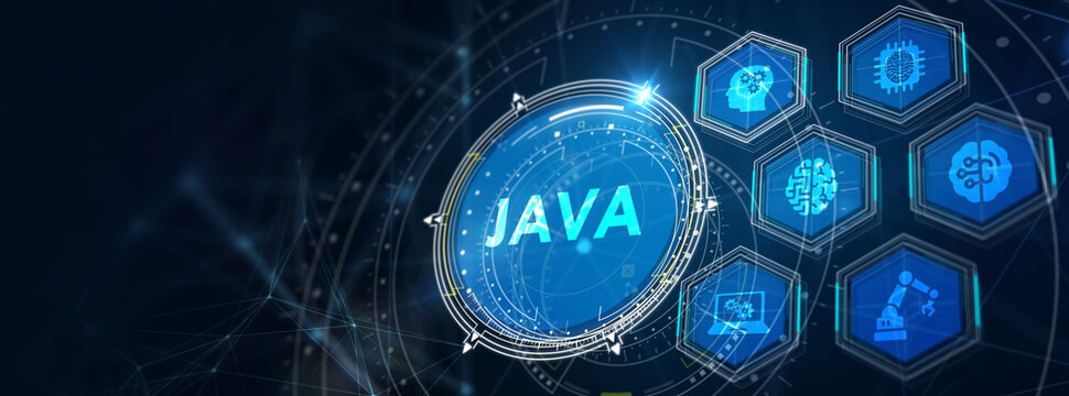 Software, web development, programming concept. Programming languages java and program. Software development. 3d illustration