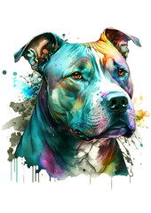 portrait of a dog with a eyes for dtf print