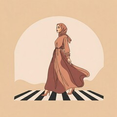 Fototapeta premium Trendy Design of Hijabi Woman for Digital Content