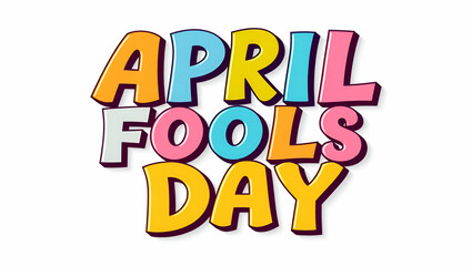 April Fool's Day design with hand drawn decorative lettering, laughing cartoon faces . For greeting cards, 1st April Fool's Day