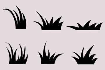 grass silhouette set vector