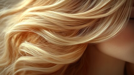 Naklejka premium Close-up of flowing blonde hair.