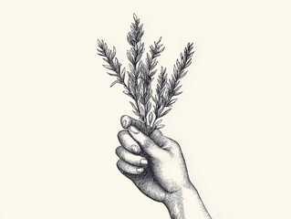 hand holding wheat