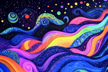 pattern with colorful waves