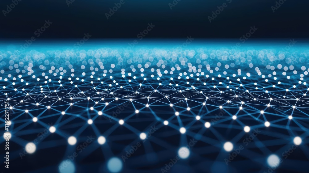 Poster plexus abstract background concept. a stunning digital landscape of interconnected nodes and glowing