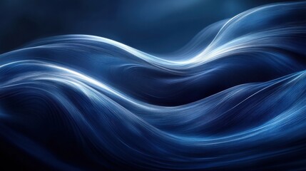 Photo of blue Background with Abstract Lines for Design, Featuring White Space in the Center for Text. Ideal for Banner Templates and Digital Projects. Minimalist Wallpaper.