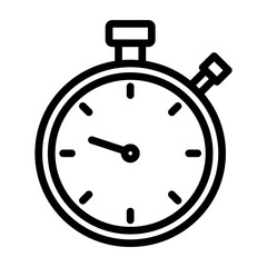 Stopwtach Vector Line Icon Design
