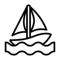 Sailing Vector Line Icon Design