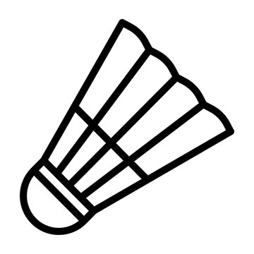 Bedminton Shuttle Vector Line Icon Design
