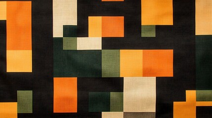 Fototapeta premium Abstract geometric pattern featuring vibrant colors and shapes on a textured background