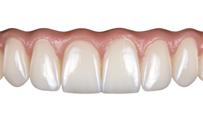 Close-Up View of Natural Teeth and Gums with Glossy Finish