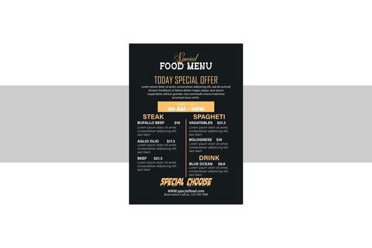 Burger Restaurant Menu Layout