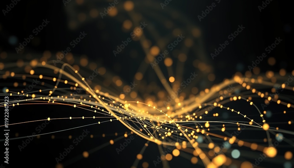Poster data technology background. abstract background. connecting dots and lines on dark background. 3d re