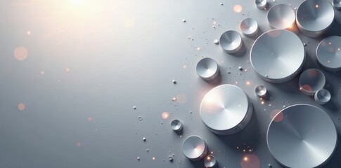 Subtle silver circles, modern abstract backdrop, sleek design , contemporary, wallpaper, subtle
