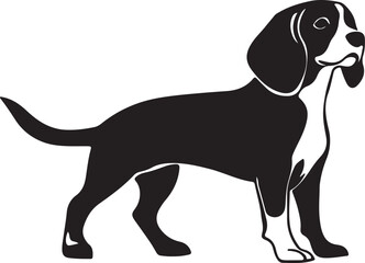 Elegant Canine Silhouette Vector: Beagle, Labrador & Pointer